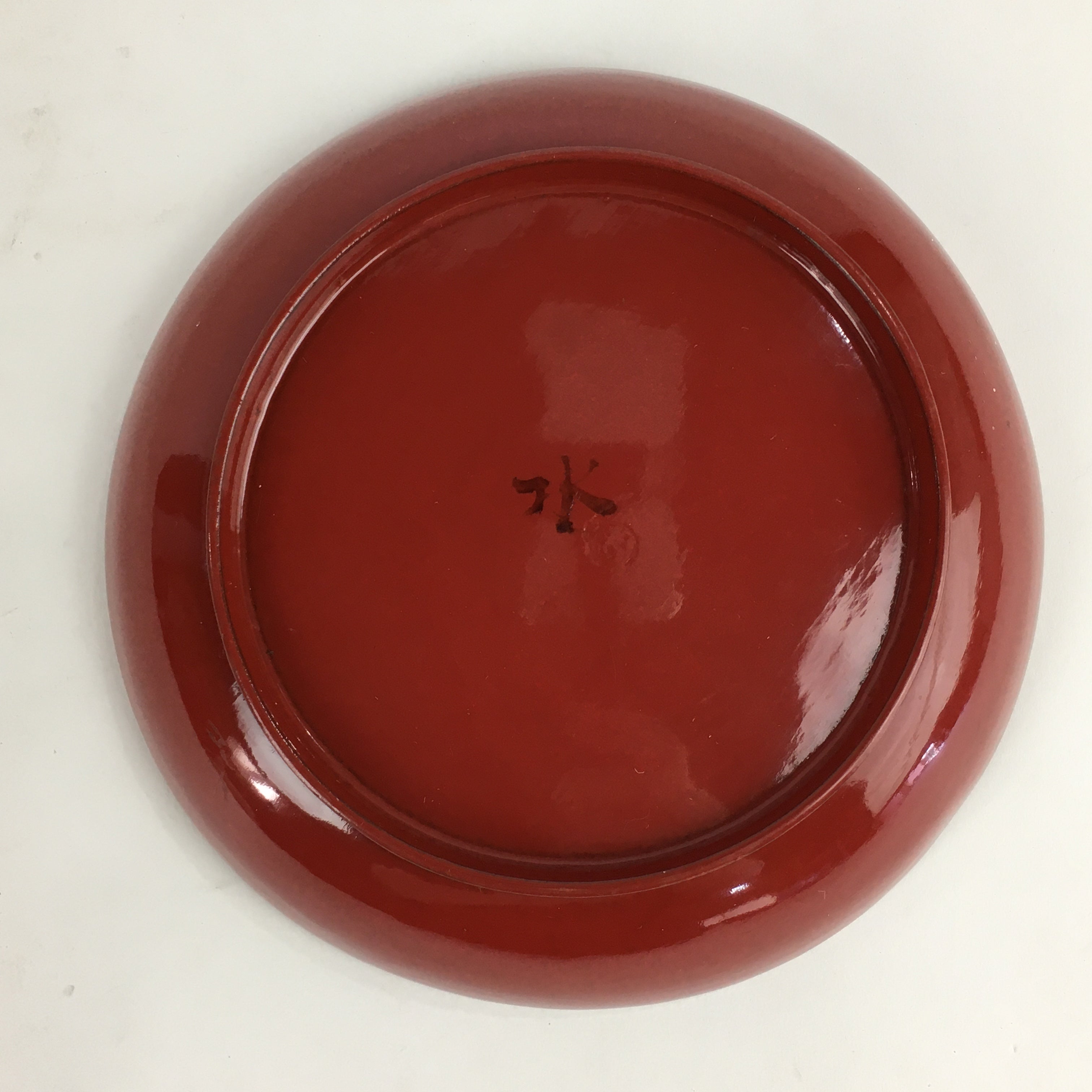 Japanese Wooden Lacquerware Small Plate Vtg Urushinuri Red Kozara UR758