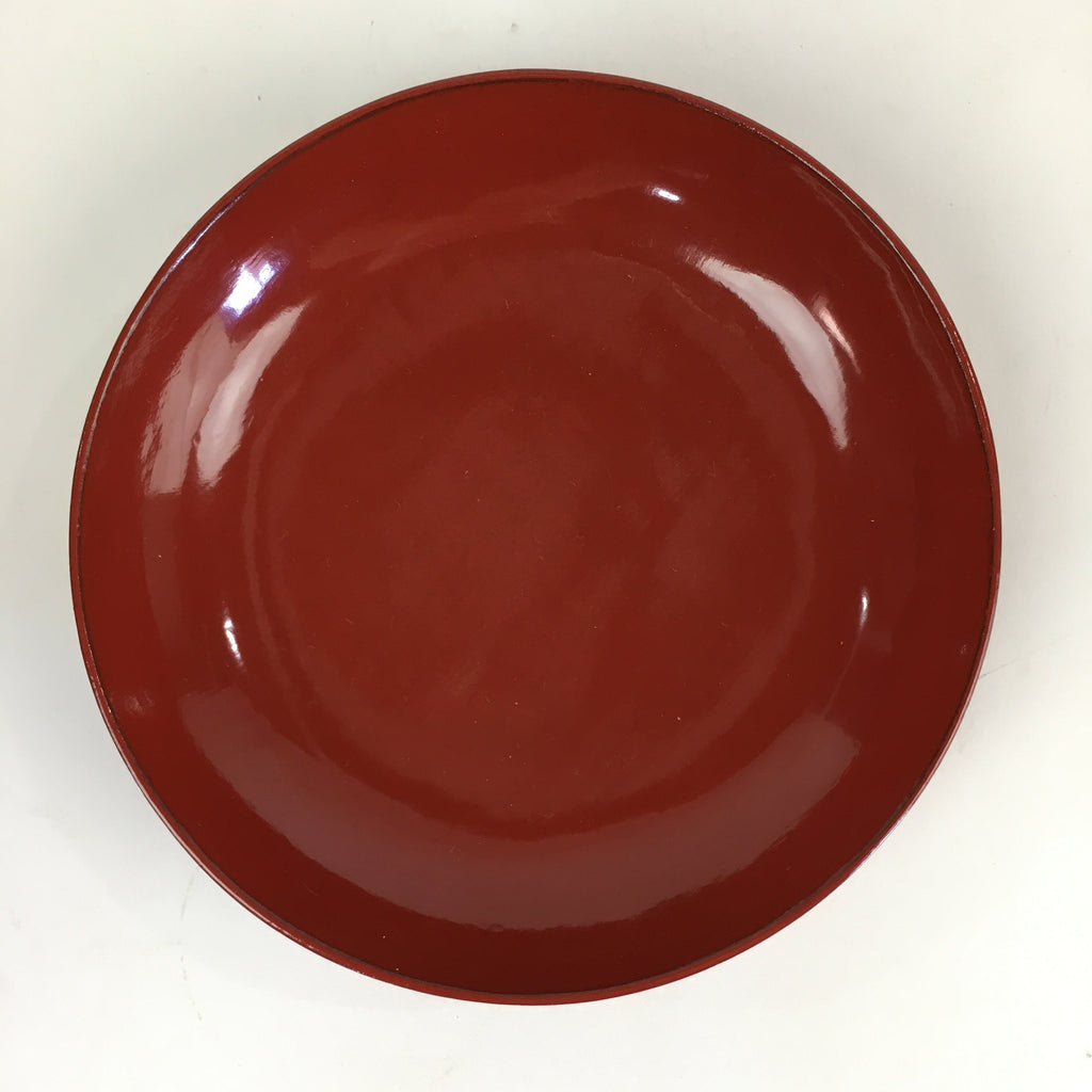 Japanese Wooden Lacquerware Small Plate Vtg Urushinuri Red Kozara UR759