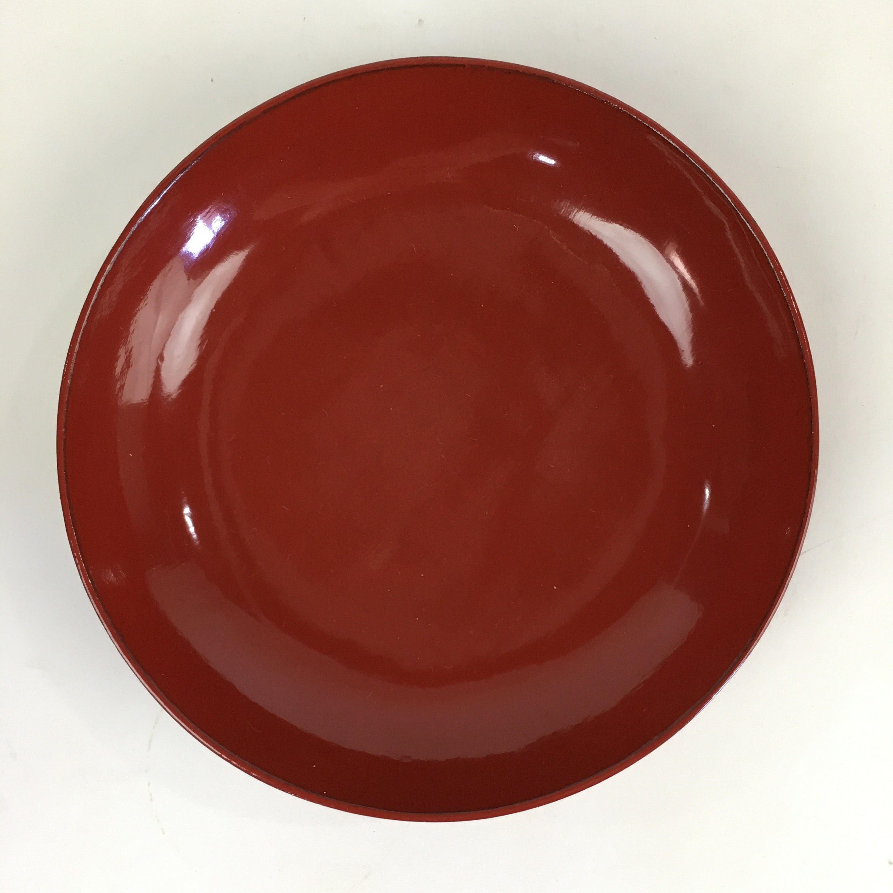 Japanese Wooden Lacquerware Small Plate Vtg Urushinuri Red Kozara UR759