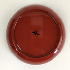 Japanese Wooden Lacquerware Small Plate Vtg Urushinuri Red Kozara UR759