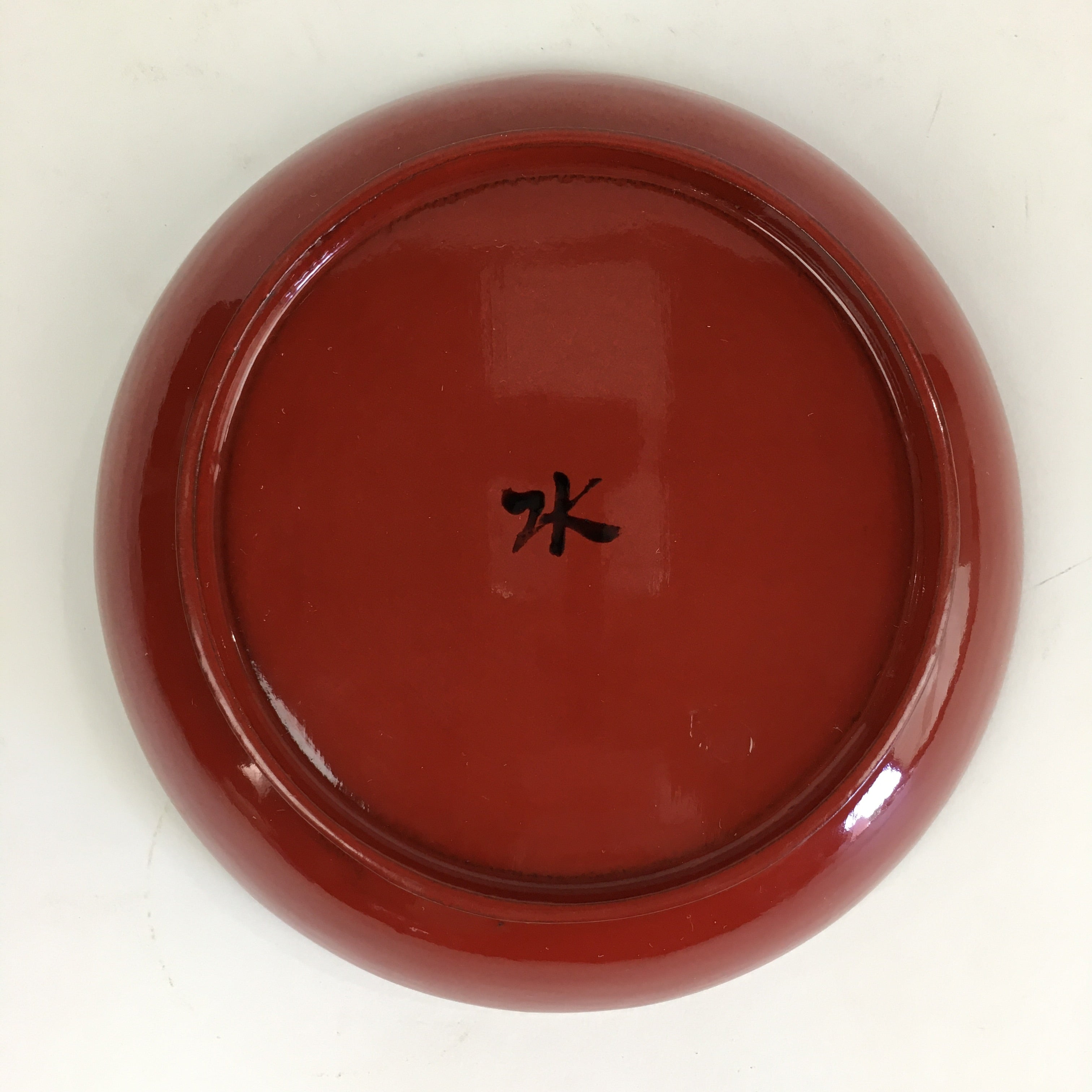 Japanese Wooden Lacquerware Small Plate Vtg Urushinuri Red Kozara UR759