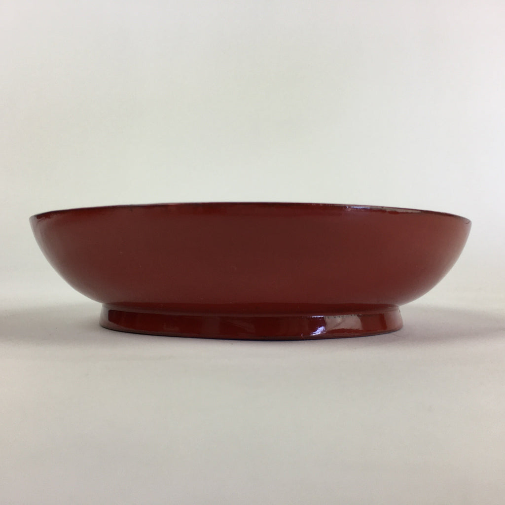 Japanese Wooden Lacquerware Small Plate Vtg Urushinuri Red Kozara UR759