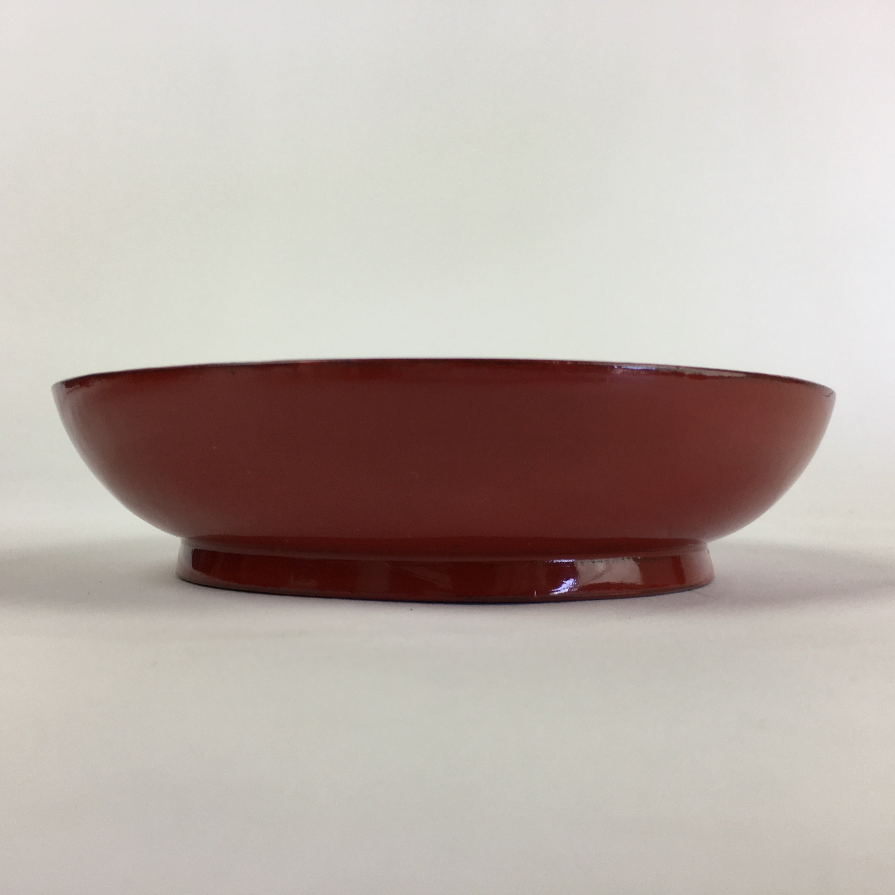 Japanese Wooden Lacquerware Small Plate Vtg Urushinuri Red Kozara UR759