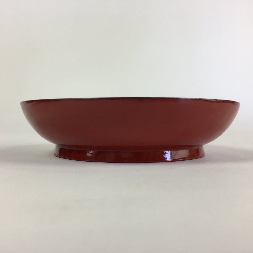 Japanese Wooden Lacquerware Small Plate Vtg Urushinuri Red Kozara UR759