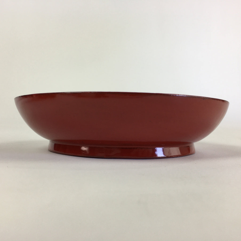 Japanese Wooden Lacquerware Small Plate Vtg Urushinuri Red Kozara UR759