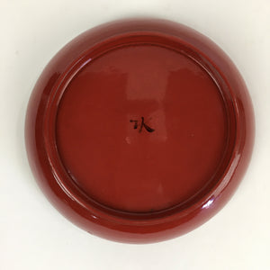 Japanese Wooden Lacquerware Small Plate Vtg Urushinuri Red Kozara UR760