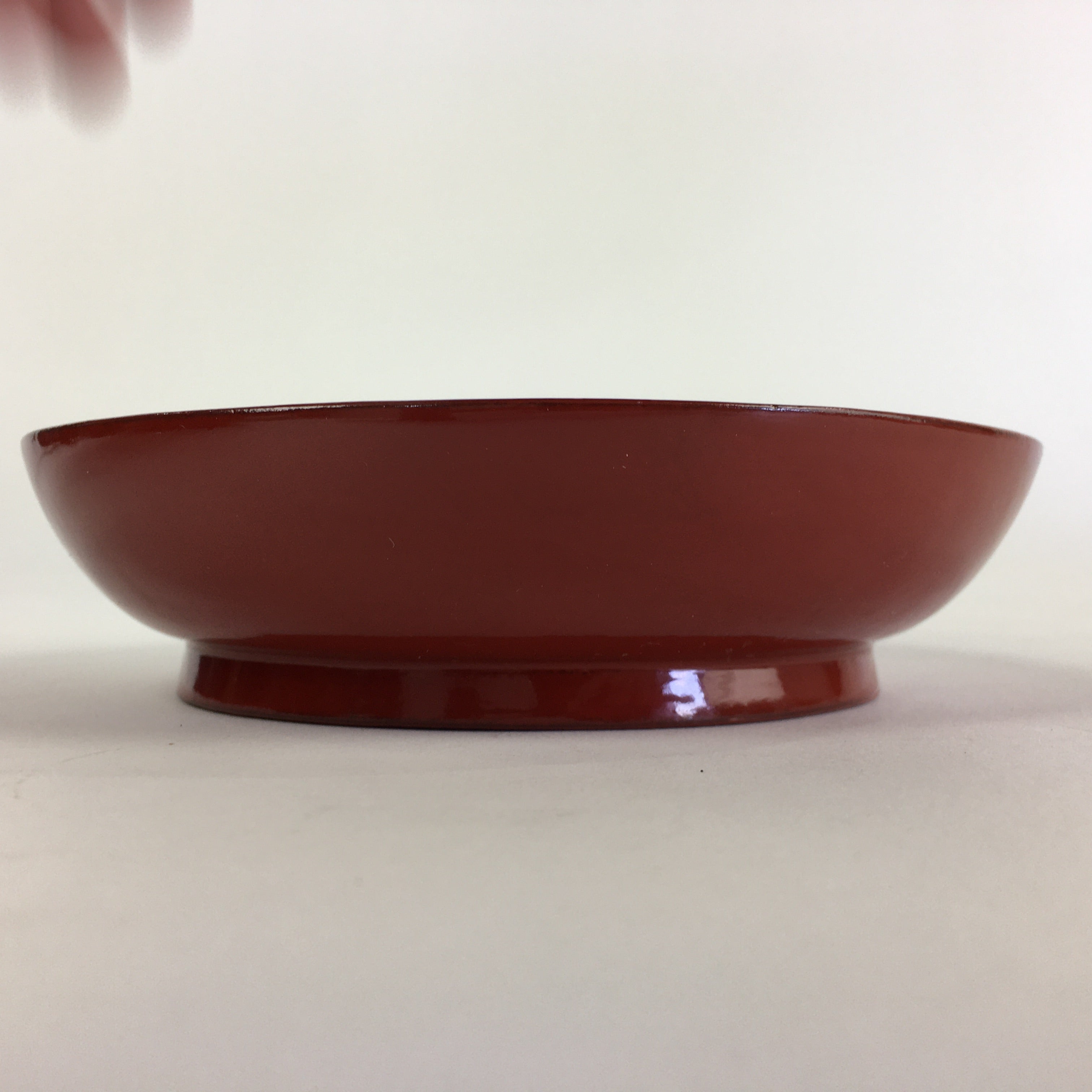 Japanese Wooden Lacquerware Small Plate Vtg Urushinuri Red Kozara UR760