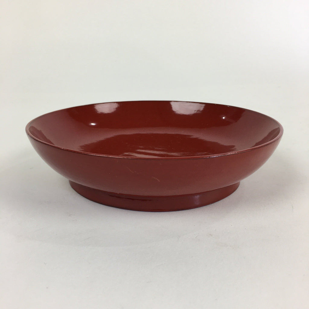 Japanese Wooden Lacquerware Small Plate Vtg Urushinuri Red Kozara UR760