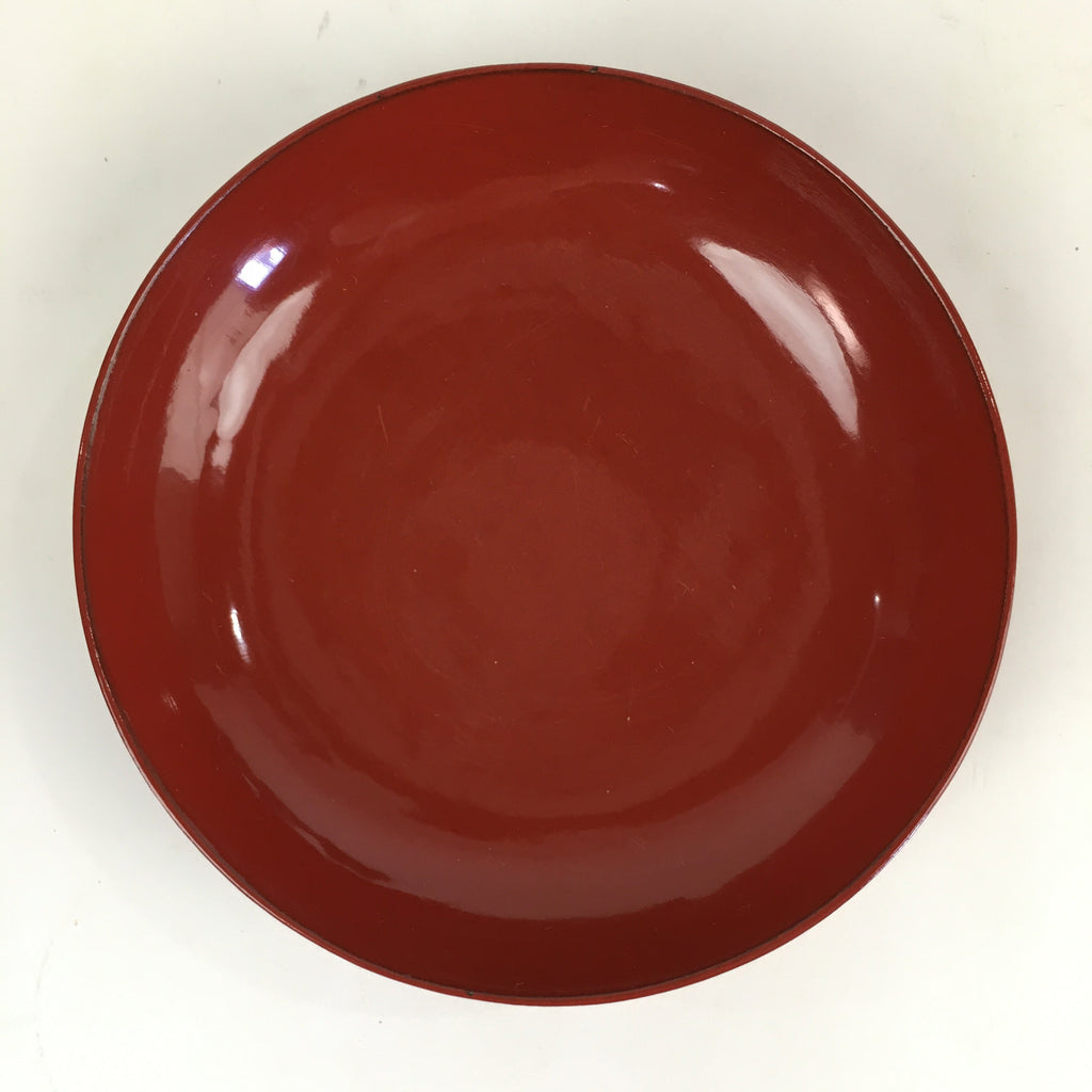 Japanese Wooden Lacquerware Small Plate Vtg Urushinuri Red Kozara UR761