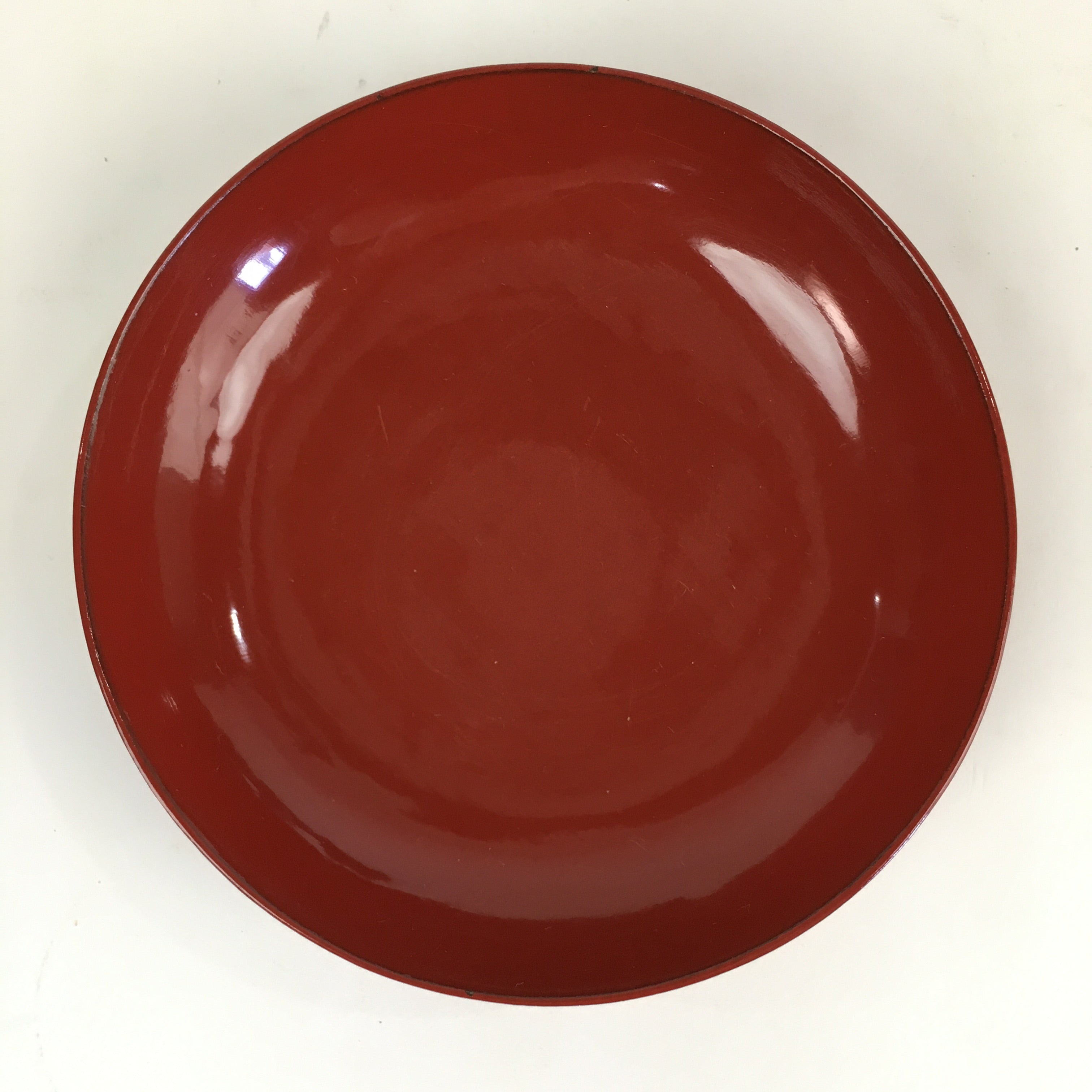 Japanese Wooden Lacquerware Small Plate Vtg Urushinuri Red Kozara UR761