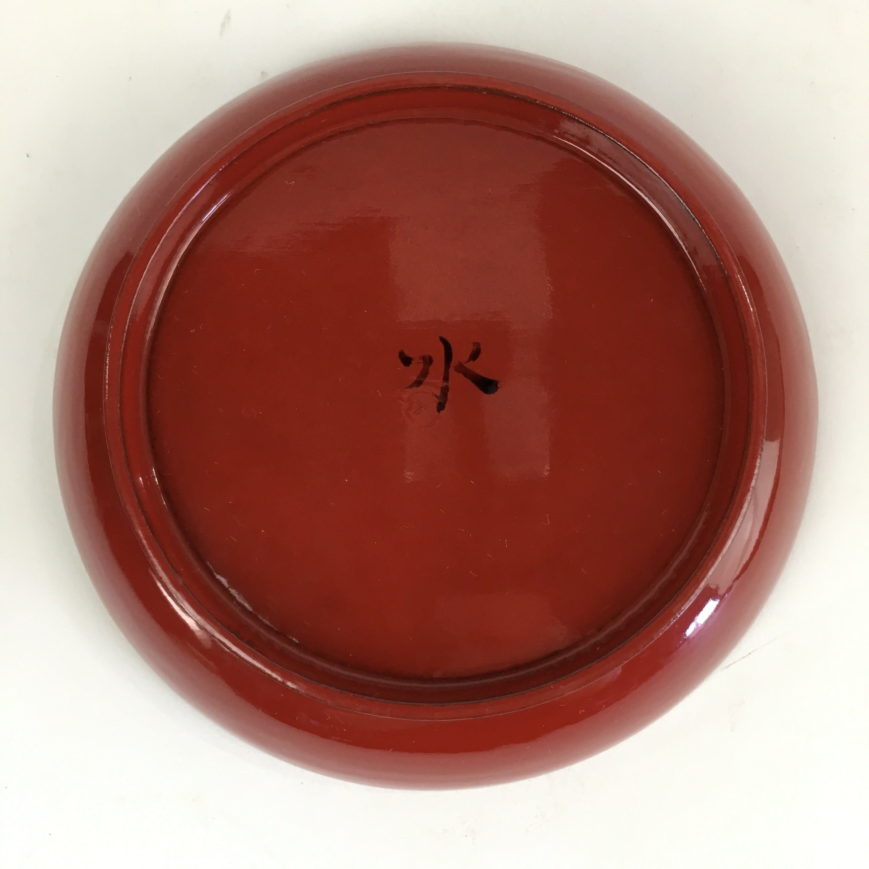 Japanese Wooden Lacquerware Small Plate Vtg Urushinuri Red Kozara UR761