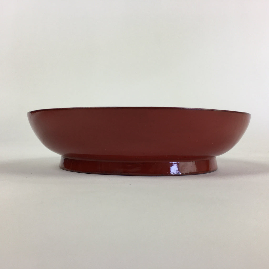 Japanese Wooden Lacquerware Small Plate Vtg Urushinuri Red Kozara UR761