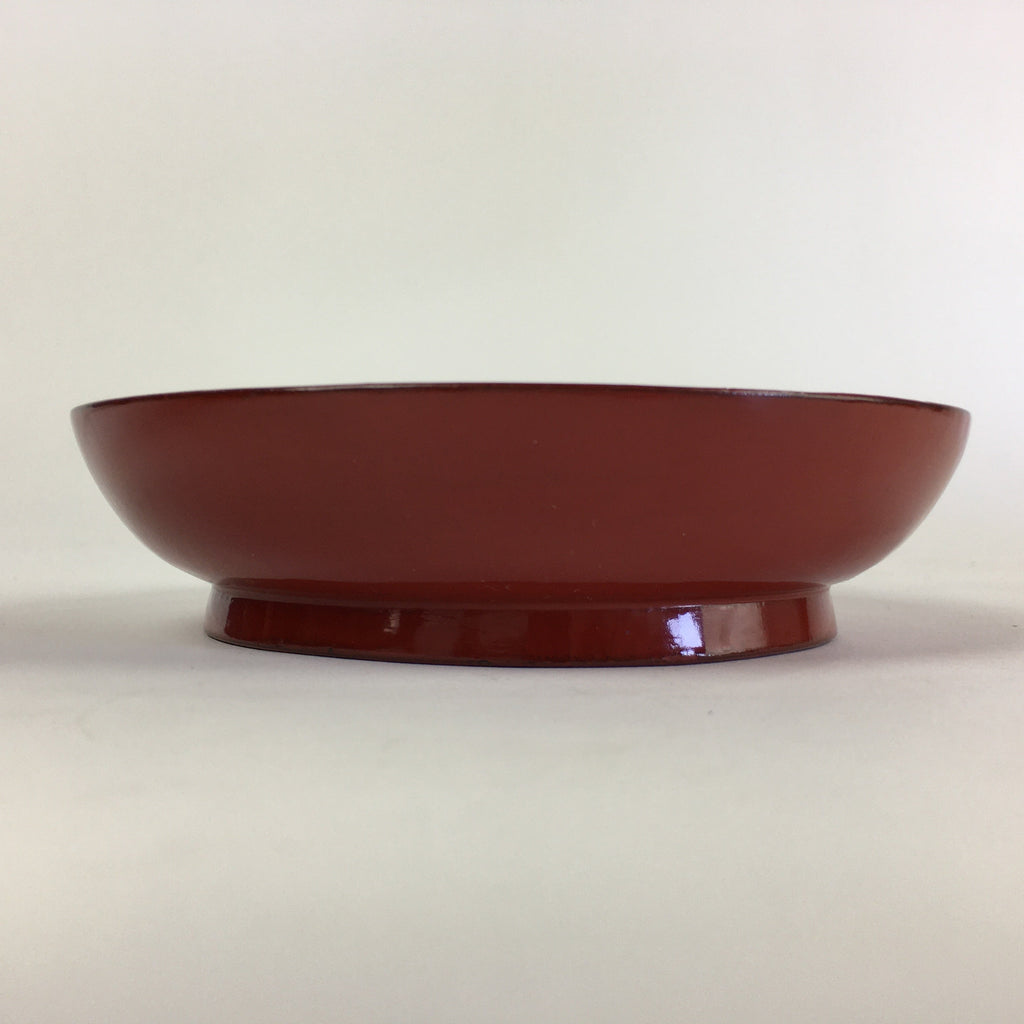 Japanese Wooden Lacquerware Small Plate Vtg Urushinuri Red Kozara UR761