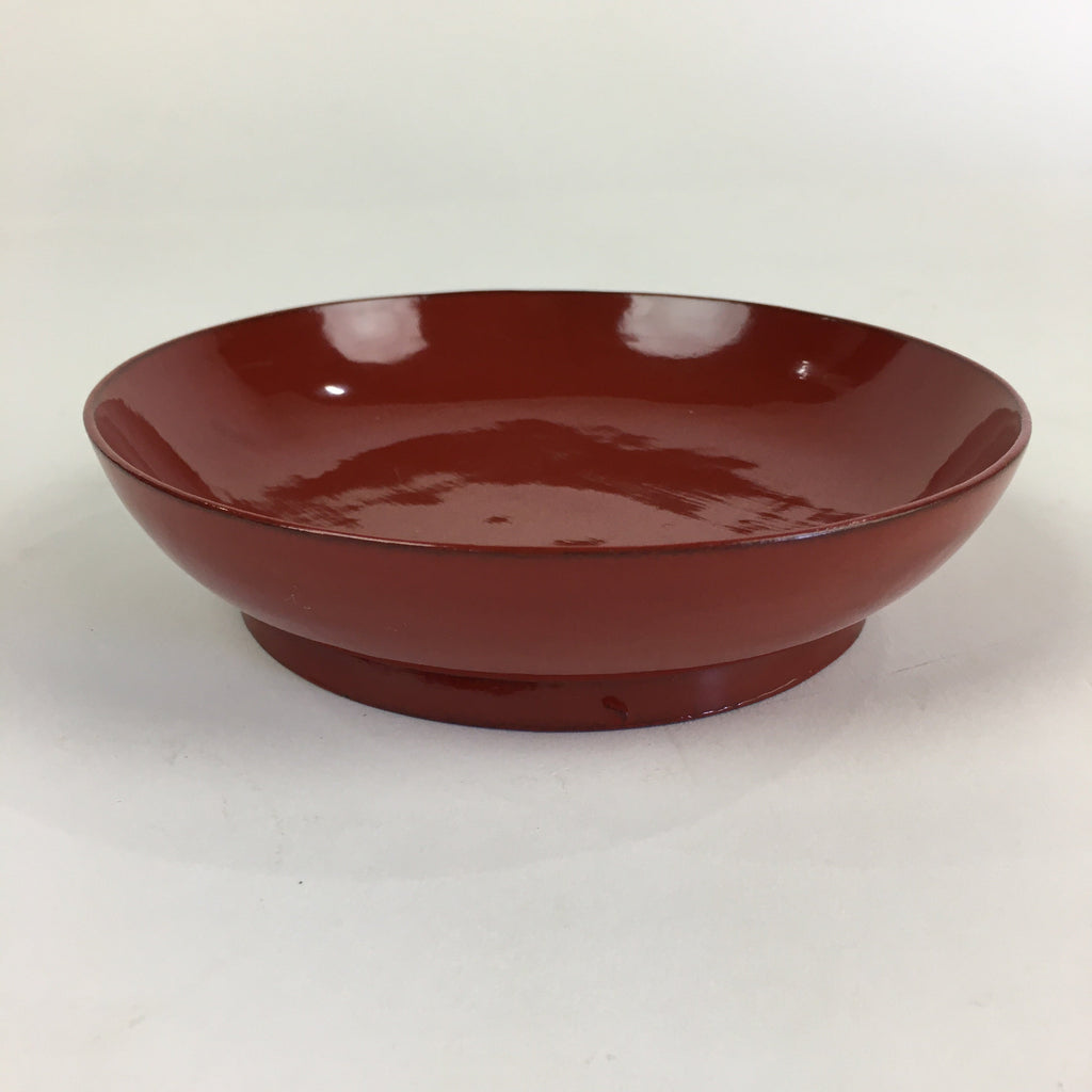 Japanese Wooden Lacquerware Small Plate Vtg Urushinuri Red Kozara UR761