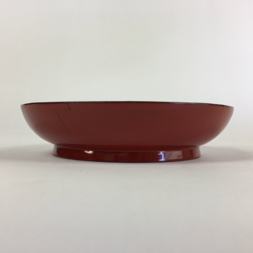 Japanese Wooden Lacquerware Small Plate Vtg Urushinuri Red Kozara UR763