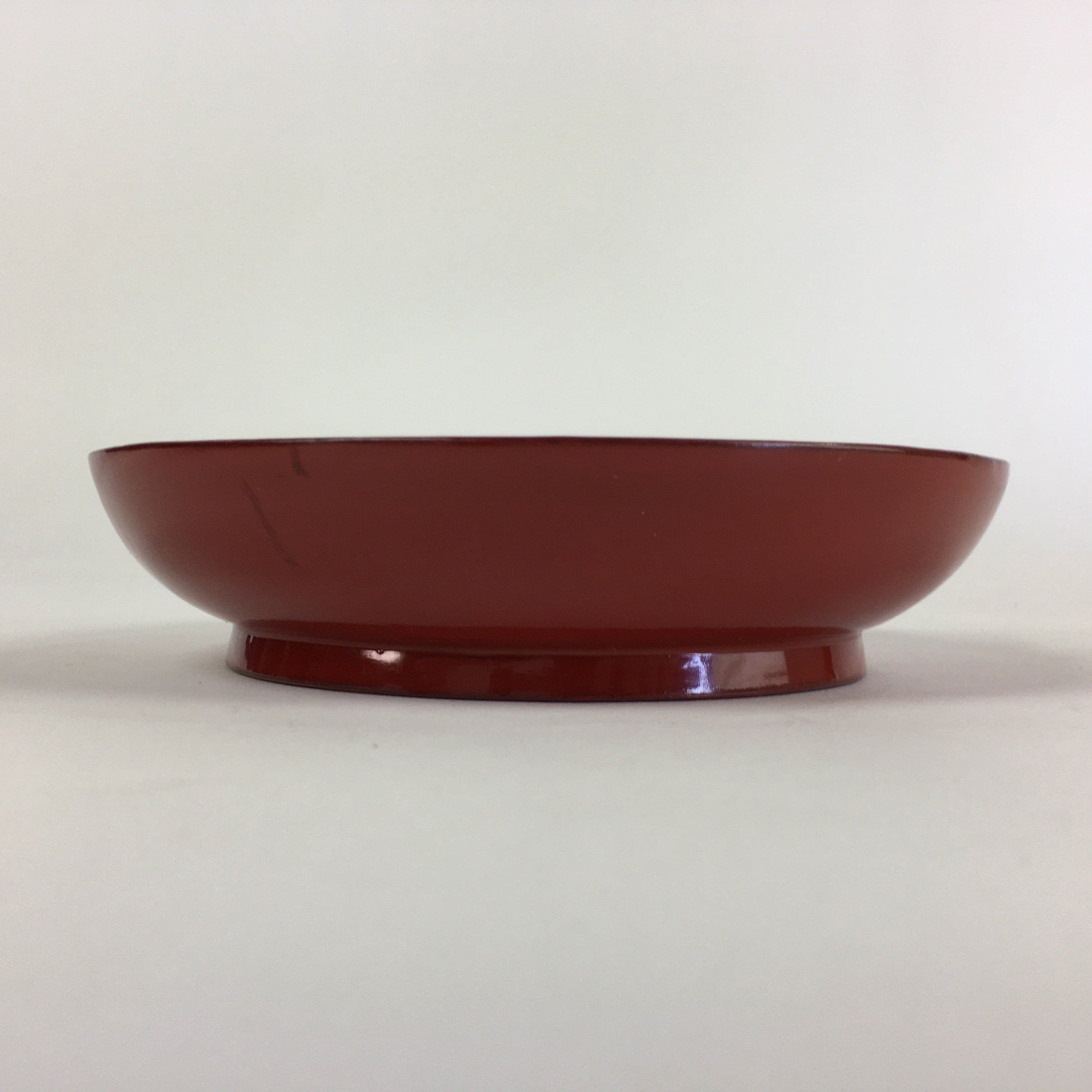 Japanese Wooden Lacquerware Small Plate Vtg Urushinuri Red Kozara UR763