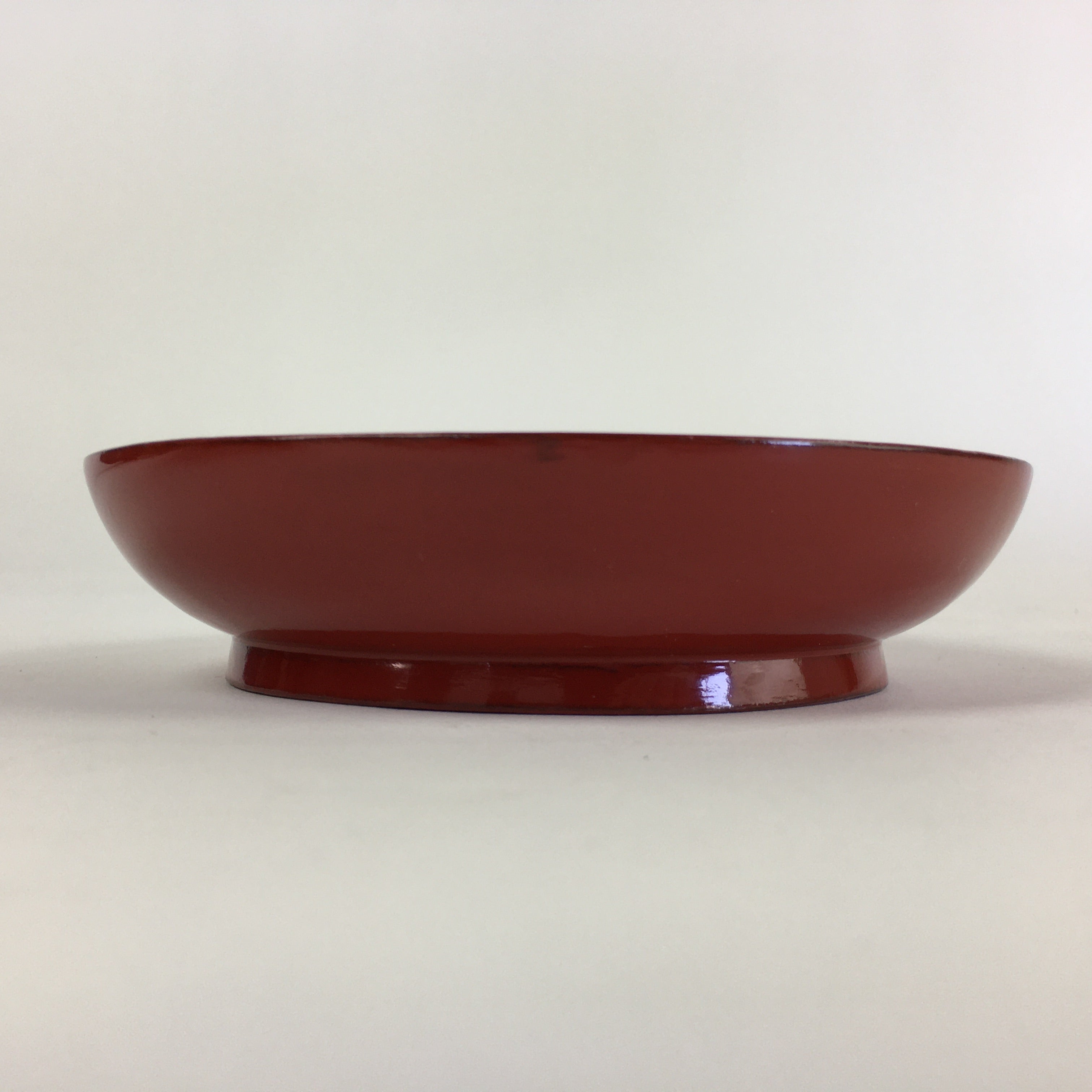 Japanese Wooden Lacquerware Small Plate Vtg Urushinuri Red Kozara UR763