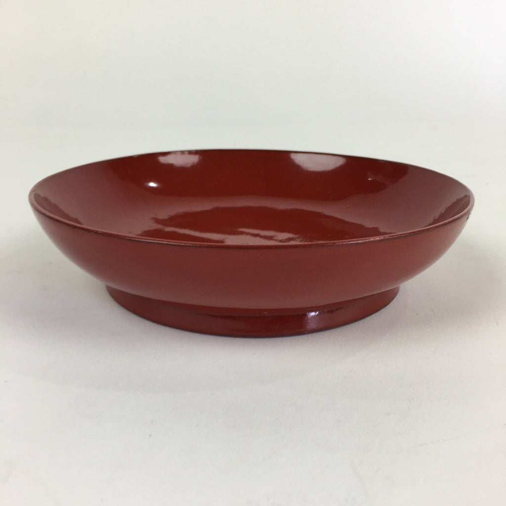 Japanese Wooden Lacquerware Small Plate Vtg Urushinuri Red Kozara UR763