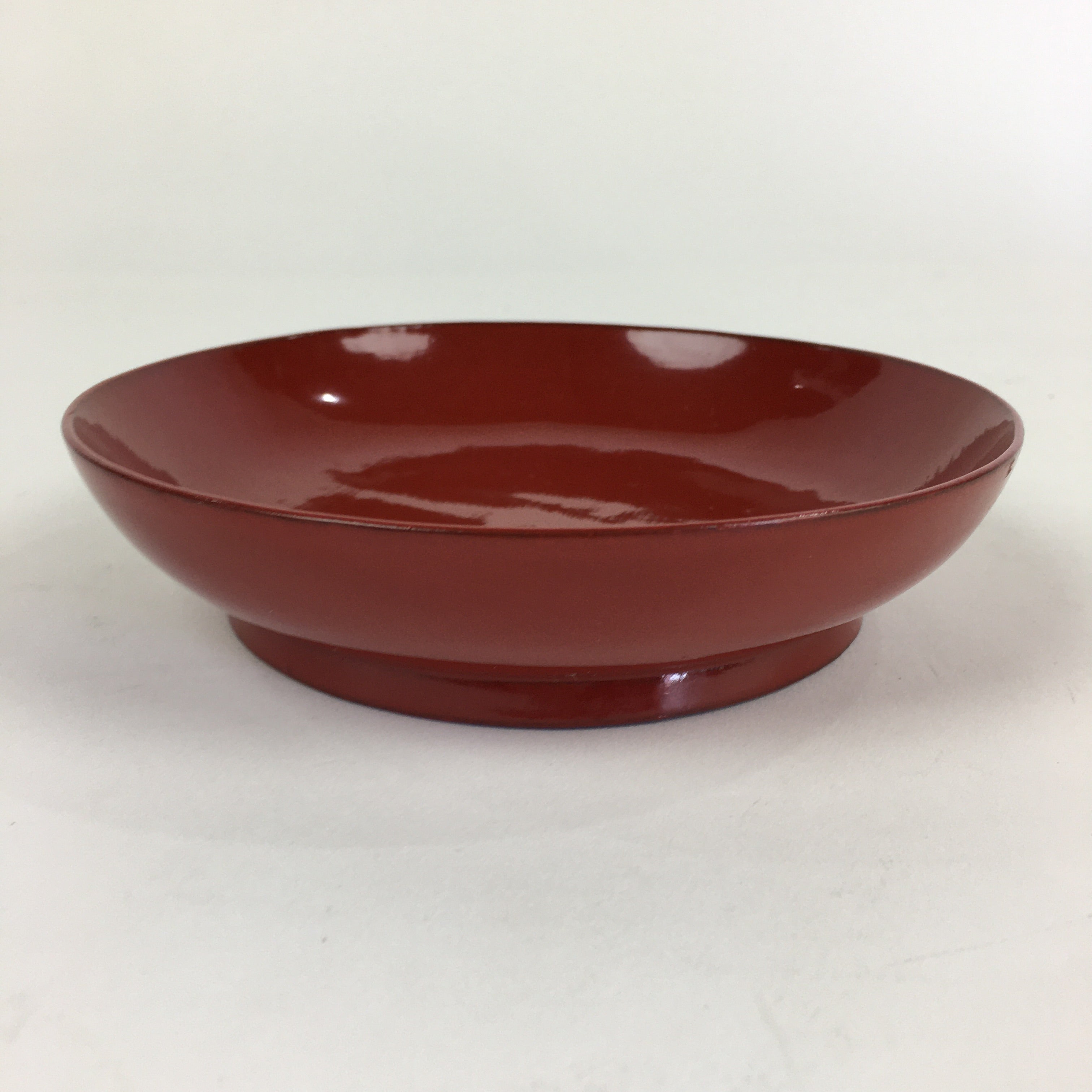 Japanese Wooden Lacquerware Small Plate Vtg Urushinuri Red Kozara UR763