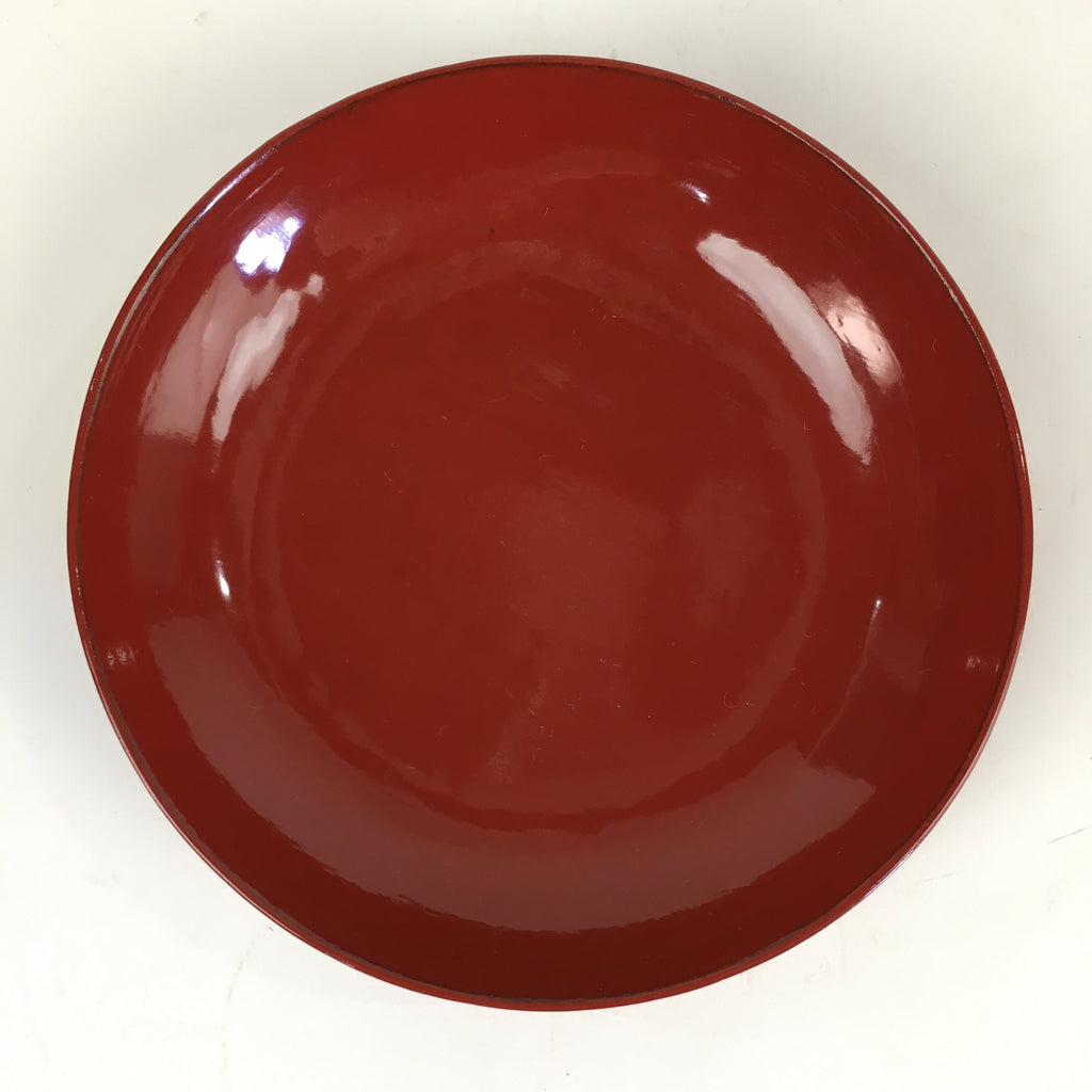 Japanese Wooden Lacquerware Small Plate Vtg Urushinuri Red Kozara UR764