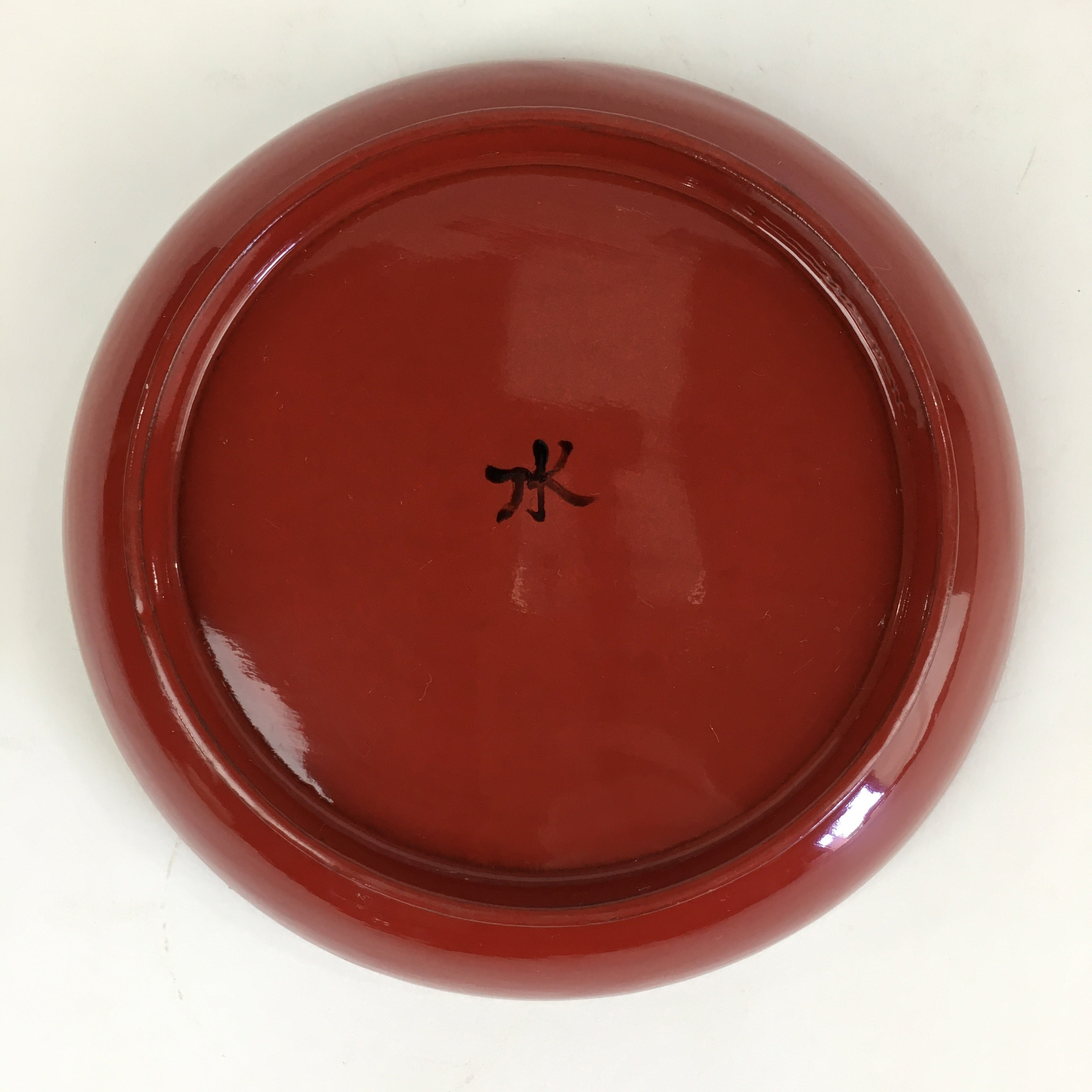Japanese Wooden Lacquerware Small Plate Vtg Urushinuri Red Kozara UR764
