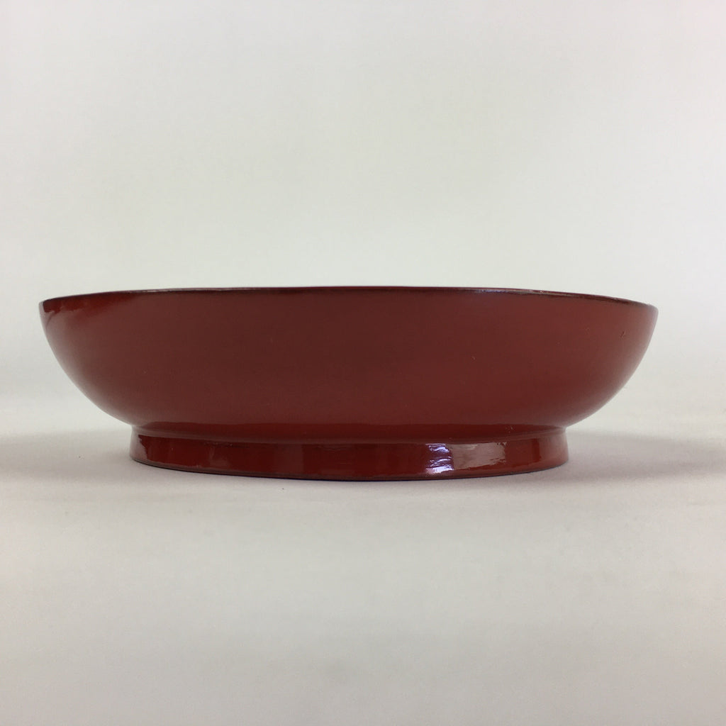 Japanese Wooden Lacquerware Small Plate Vtg Urushinuri Red Kozara UR764