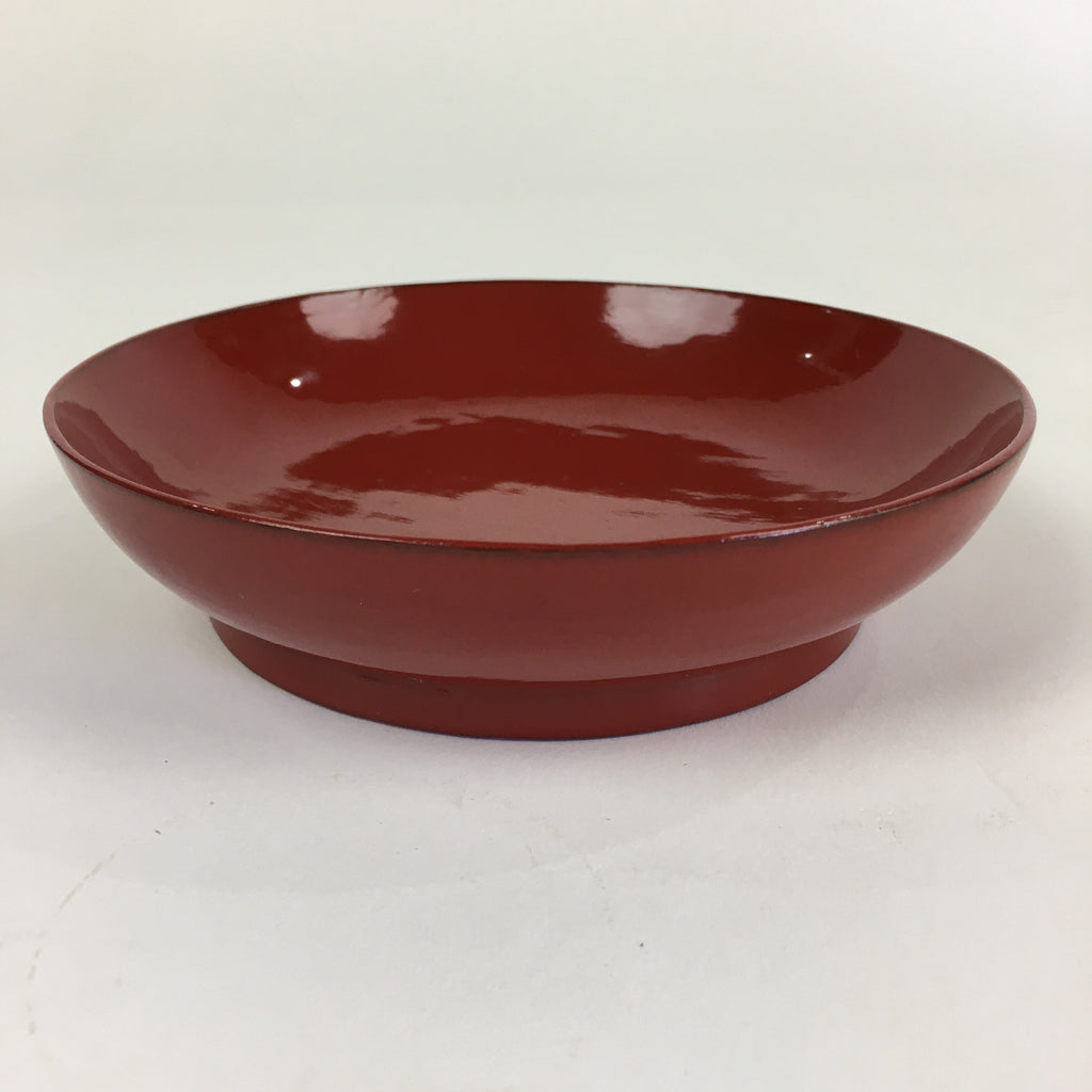 Japanese Wooden Lacquerware Small Plate Vtg Urushinuri Red Kozara UR764