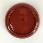 Japanese Wooden Lacquerware Small Plate Vtg Urushinuri Red Kozara UR765