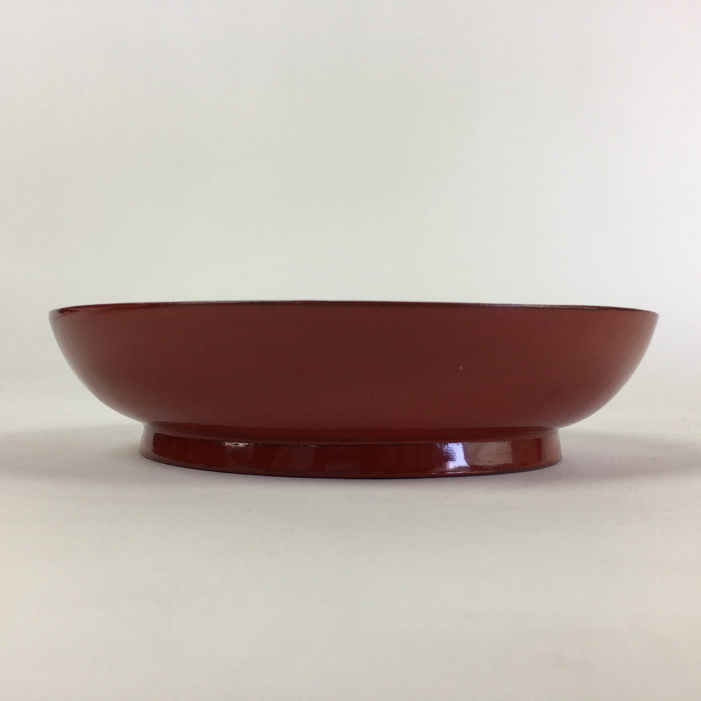 Japanese Wooden Lacquerware Small Plate Vtg Urushinuri Red Kozara UR765