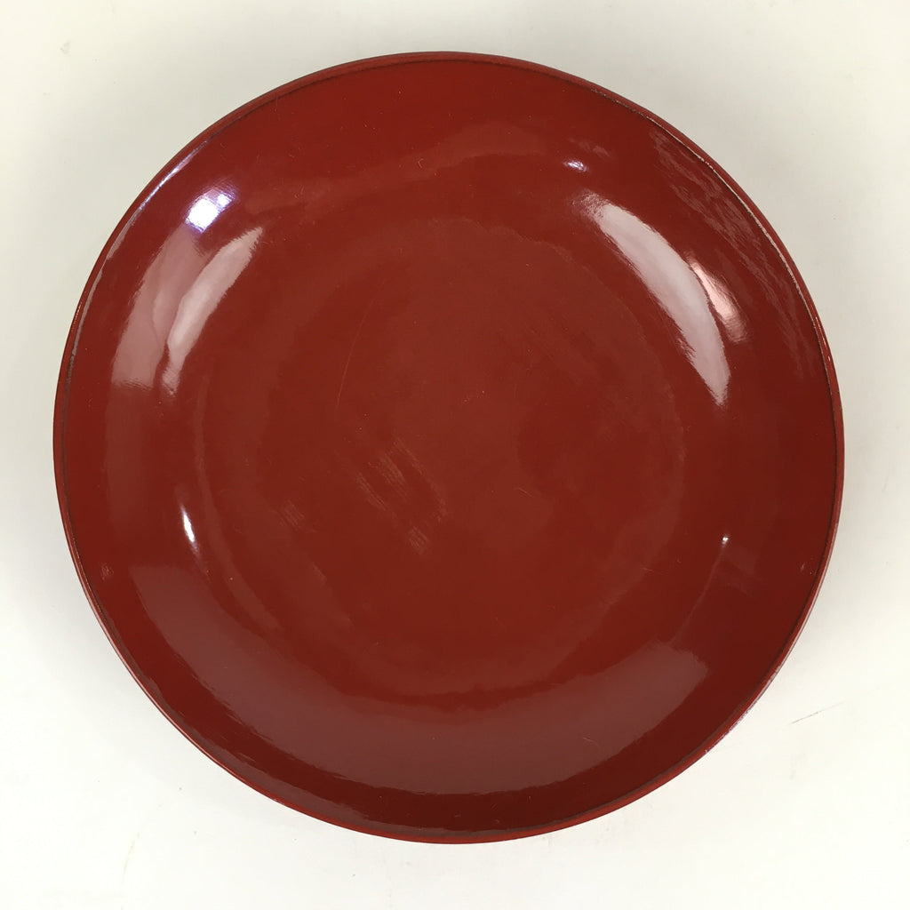 Japanese Wooden Lacquerware Small Plate Vtg Urushinuri Red Kozara UR767