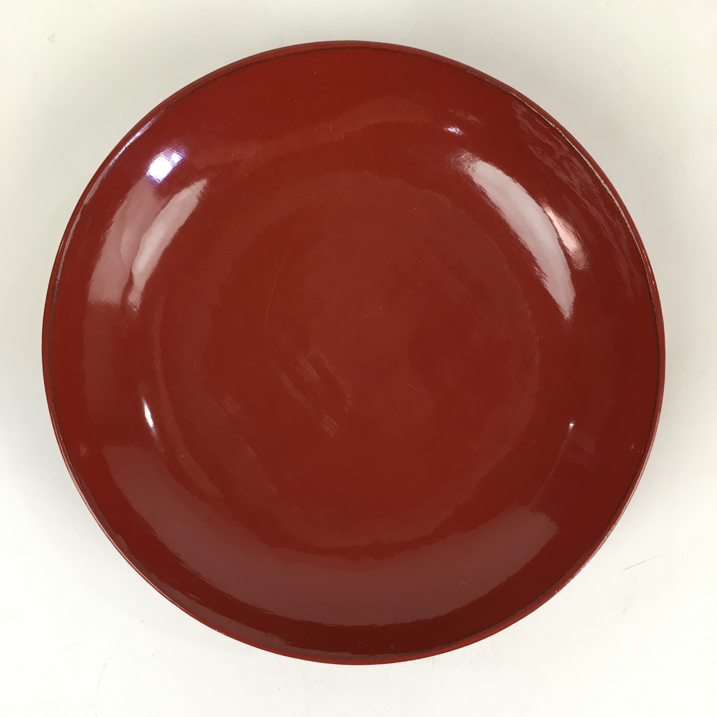 Japanese Wooden Lacquerware Small Plate Vtg Urushinuri Red Kozara UR767