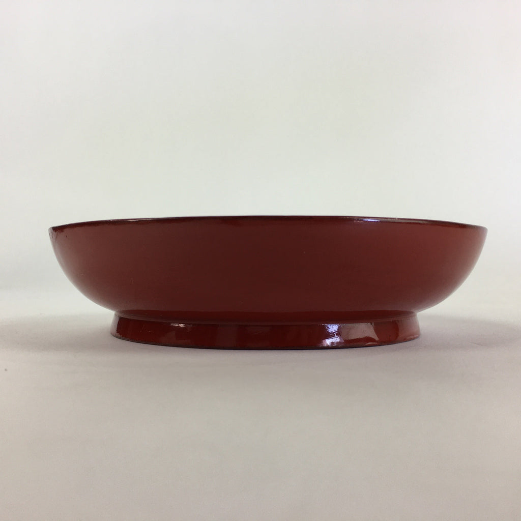 Japanese Wooden Lacquerware Small Plate Vtg Urushinuri Red Kozara UR767
