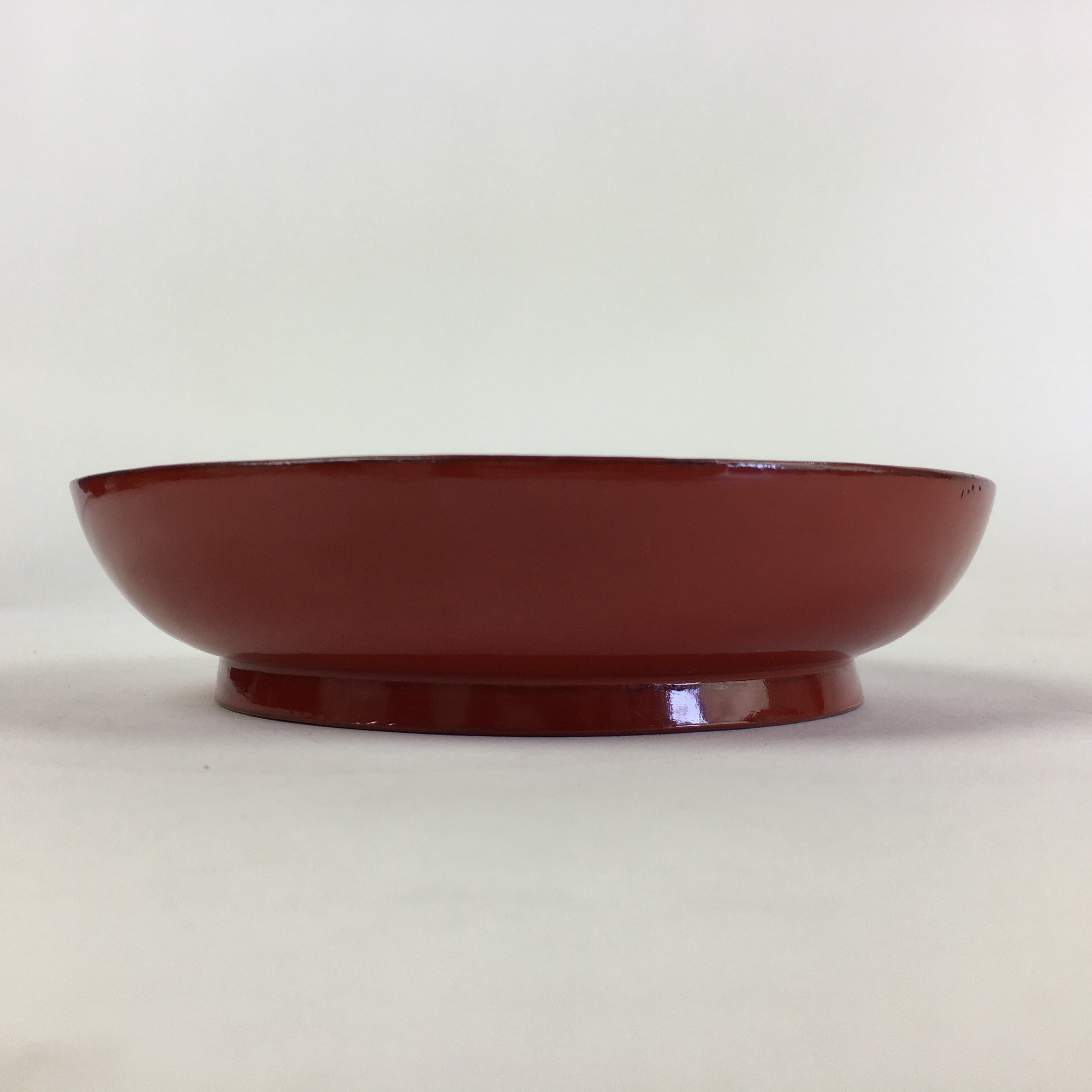Japanese Wooden Lacquerware Small Plate Vtg Urushinuri Red Kozara UR767