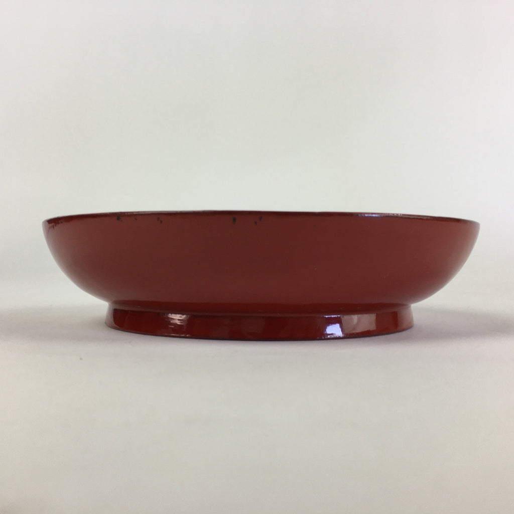 Japanese Wooden Lacquerware Small Plate Vtg Urushinuri Red Kozara UR767