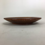 Japanese Wooden Lacquerware Small Plate or Drink Saucer Vtg Round Brown QT133