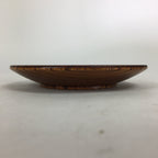 Japanese Wooden Lacquerware Small Plate or Drink Saucer Vtg Round Brown QT133
