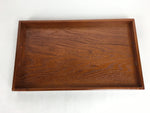 Japanese Wooden Lacquerware Tray Obon Vtg Nurimono Brown Wood Grain UR586