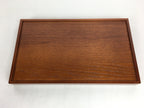 Japanese Wooden Lacquerware Tray Obon Vtg Nurimono Brown Wood Grain UR586