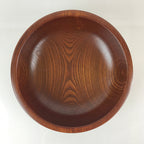 Japanese Wooden Large Bowl Vtg Salad Snack Multi Bowl Varnish Brown UR817