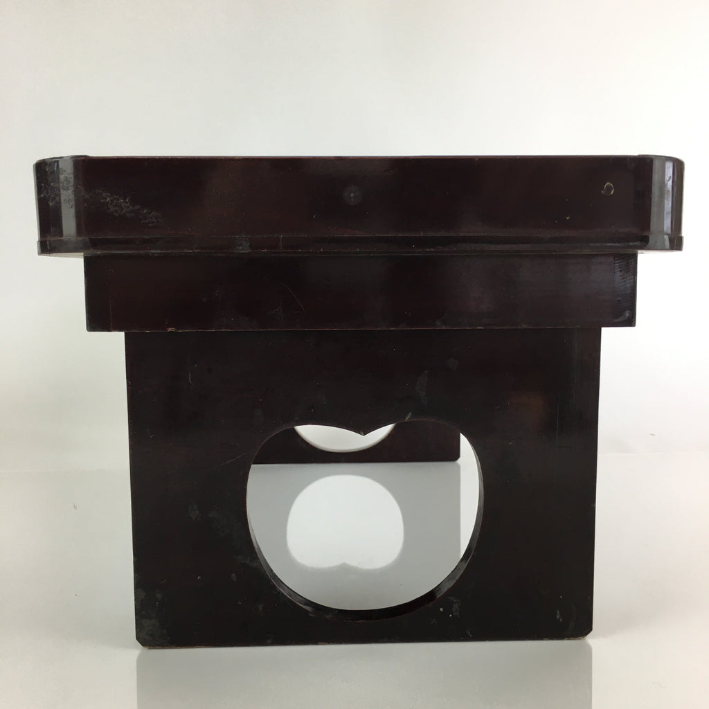 Japanese Wooden Legged Tray Folding Table Vtg Ozen Lacquered Black UR798