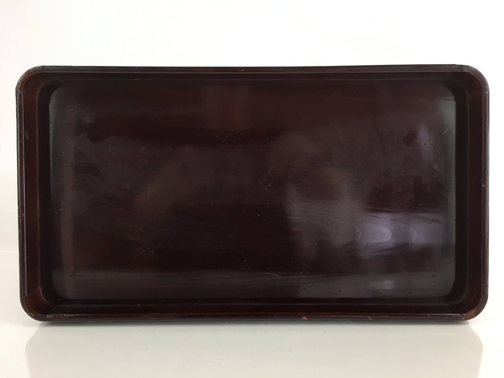 Japanese Wooden Legged Tray Folding Table Vtg Ozen Lacquered Black UR798