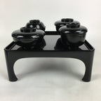 Japanese Wooden Legged Tray Lacquered Table Lidded Bowls Set Veg Ozen UR678