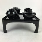 Japanese Wooden Legged Tray Lacquered Table Lidded Bowls Set Veg Ozen UR678