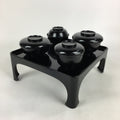 Japanese Wooden Legged Tray Lacquered Table Lidded Bowls Set Veg Ozen UR678