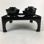 Japanese Wooden Legged Tray Lacquered Table Lidded Bowls Set Veg Ozen UR679