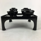 Japanese Wooden Legged Tray Lacquered Table Lidded Bowls Set Veg Ozen UR679
