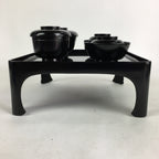 Japanese Wooden Legged Tray Lacquered Table Lidded Bowls Set Veg Ozen UR680