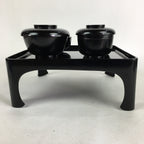 Japanese Wooden Legged Tray Lacquered Table Lidded Bowls Set Veg Ozen UR680