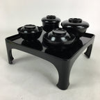 Japanese Wooden Legged Tray Lacquered Table Lidded Bowls Set Veg Ozen UR680