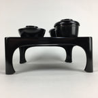 Japanese Wooden Legged Tray Lacquered Table Lidded Bowls Set Vtg Ozen UR719
